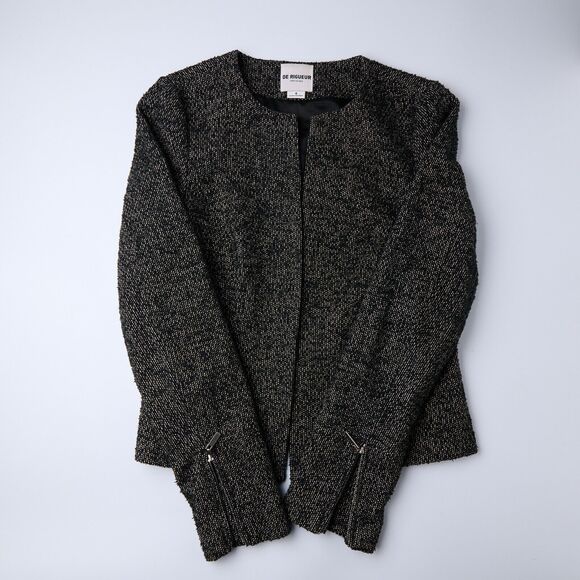 De Rigueur Jacket Women's 4 workwear capsule minimal office chic tweed texture - Picture 11 of 11